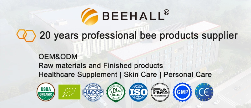 Beehall Basic Sample Customization Health Care Products 100% Organic Pure Royal Jelly Extract Lyophilized Royal Jelly Powder